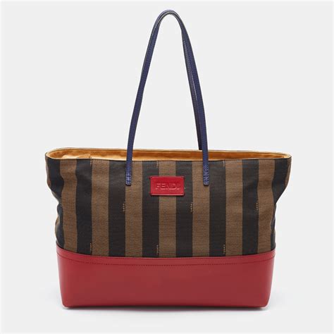 fendi pequin striped shopping tote|Fendi leather handbags.